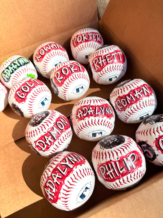 Custom Hand-Painted Baseball