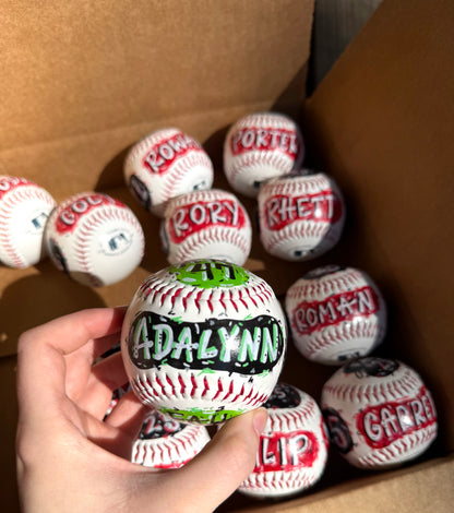 Custom Hand-Painted Baseball