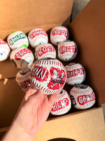 Custom Hand-Painted Baseball